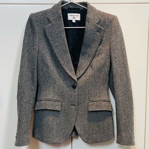 NWT Carine Roitfeld x Uniqlo Tweed Herringbone Peplum Blazer Small